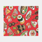 Couverture Polaire motif alimentaire japonais transparent (Devant (Horizontal))