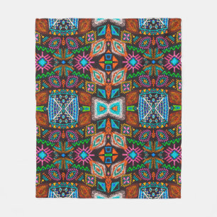 Couverture Polaire Motif américain. Impression Ikat transparente. des