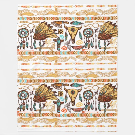 Couverture Polaire Motif amérindien (Devant)