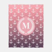 Couverture Polaire Motif Ancre et Monogram (Devant)