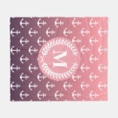 Couverture Polaire Motif Ancre et Monogram (Devant (Horizontal))
