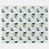 Couverture Polaire Motif animal cool - Chien taureau mou avec Couronn (Devant (Horizontal))