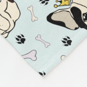 Couverture Polaire Motif animal cool - Chien taureau mou avec Couronn (Coin)