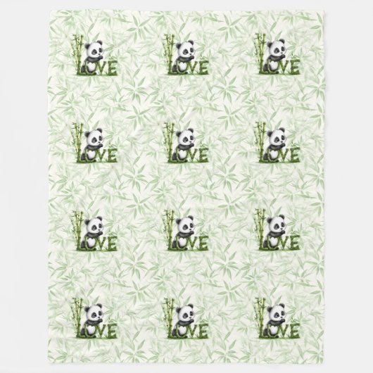 Couverture Polaire Motif animal cool - Cute Panda 2 (Devant)
