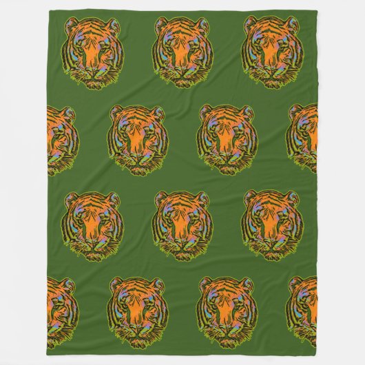 Couverture Polaire Motif animal cool - Tiger Head 1 (Devant)