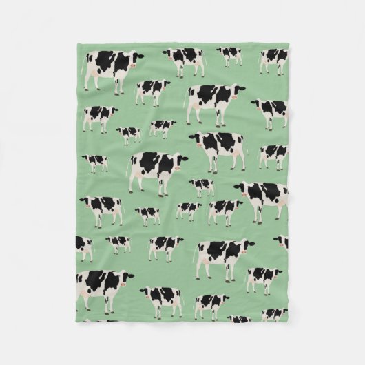 Couverture Polaire Motif animal de ferme de vache (Devant)