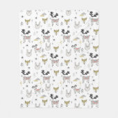 Couverture Polaire Motif animal de griffonnage de région boisée (Devant)