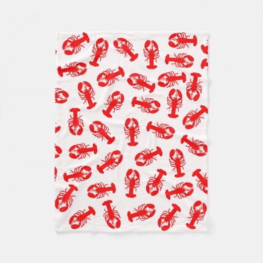 Couverture Polaire Motif animal de homard rouge mignon (Devant)