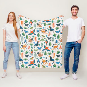 Couverture Polaire Motif animal de la forêt tropicale