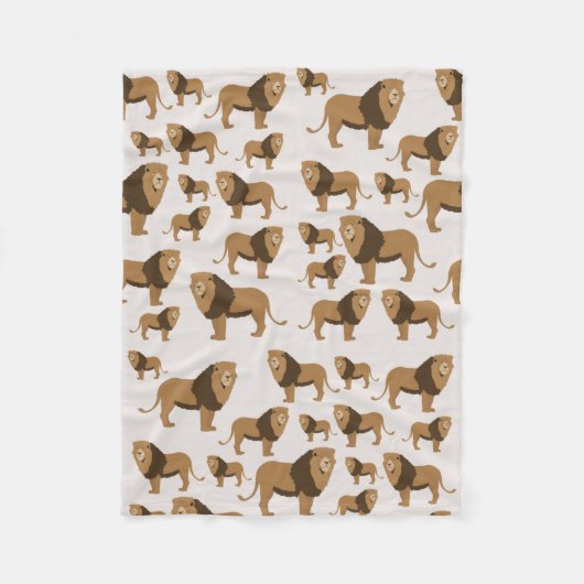Couverture Polaire Motif animal du lion de la jungle (Devant)