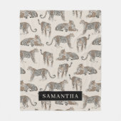 Couverture Polaire Motif animal sauvage de la Jungle Leopard (Devant)