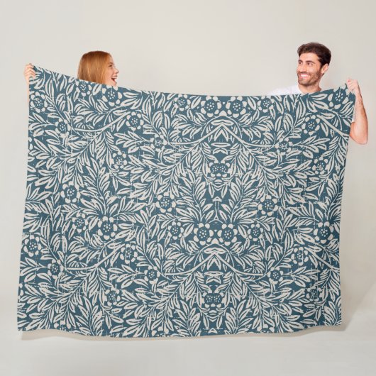 Couverture Polaire Motif antique de Worn out Feuille Arrière - plan b (En situation)