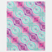 Couverture Polaire Motif Aqua Rose Violet Boho (Devant)