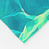 Couverture Polaire Motif Aqua Vert Bleu (Coin)