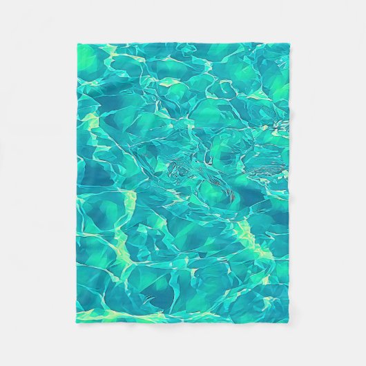 Couverture Polaire Motif Aqua Vert Bleu (Devant)
