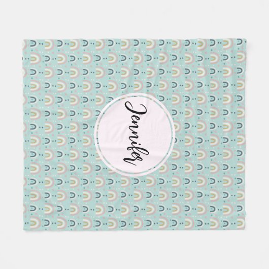 Couverture Polaire Motif arc-en-ciel blanc mignon (Devant (Horizontal))