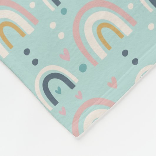 Couverture Polaire Motif arc-en-ciel blanc mignon (Coin)
