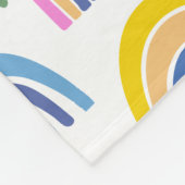 Couverture Polaire Motif arc-en-ciel couleur mignon en rose et jaune (Coin)