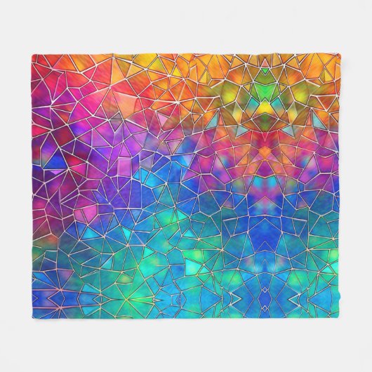 Couverture Polaire Motif arc-en-ciel en verre tendu (Devant (Horizontal))