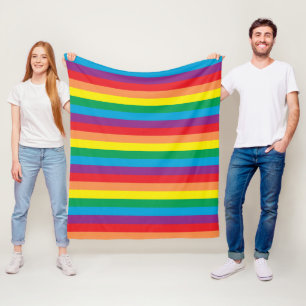 Couverture Polaire Motif arc-en-ciel simple