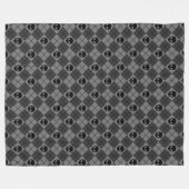 Couverture Polaire Motif Argyle Alien Noir et Gris (Devant (Horizontal))