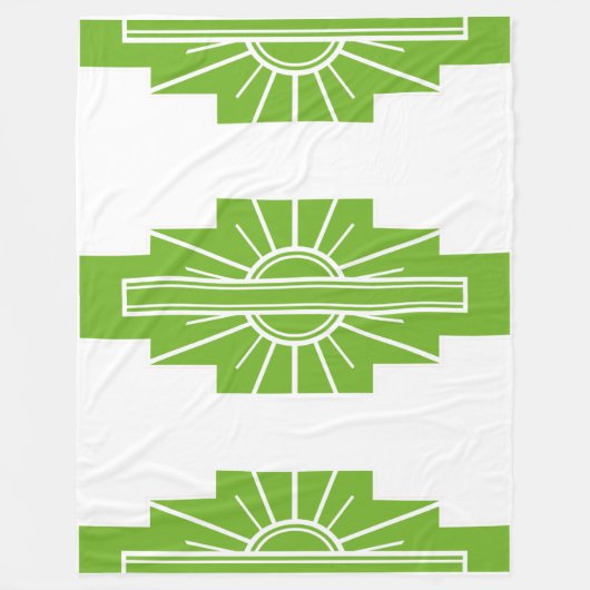 Couverture Polaire Motif Art déco à Lime (Devant)