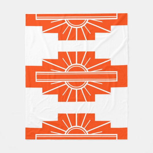 Couverture Polaire Motif Art déco à Orange (Devant)