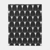 Couverture Polaire Motif Art Déco Blanc Sur Fond Noir (Devant)