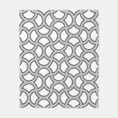 Couverture Polaire Motif Art Déco Noir En Blanc (Devant)
