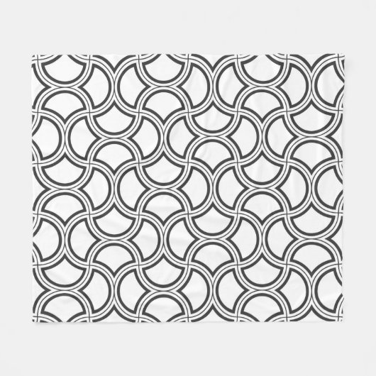 Couverture Polaire Motif Art Déco Noir En Blanc (Devant (Horizontal))