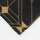 Couverture Polaire Motif Art déco. Simples grappes noir et or (Coin)