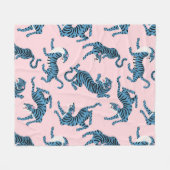 Couverture Polaire Motif asiatique de tigre bleu (Devant (Horizontal))