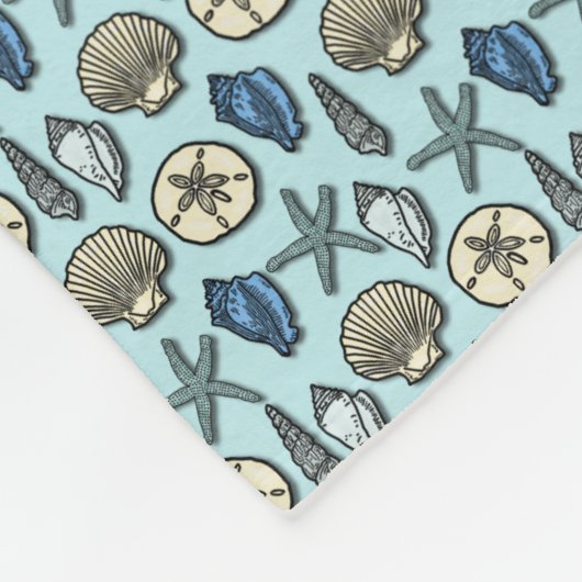 Couverture Polaire Motif assez bleu de mer d'étoiles de mer de Shell (Coin)