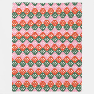 Couverture Polaire Motif Atomique Rétro Milieu du Modèle Rose Vert No