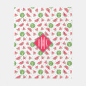 Couverture Polaire Motif au néon de pastèques d'aquarelle (Devant)