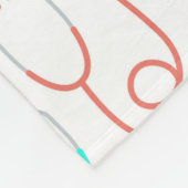Couverture Polaire Motif au néon de stéthoscope (Coin)