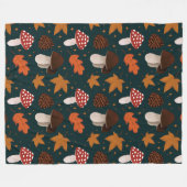 Couverture Polaire Motif Automne et Champignons (Devant (Horizontal))