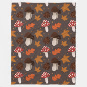 Couverture Polaire Motif Automne et Champignons (Devant)