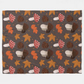 Couverture Polaire Motif Automne et Champignons (Devant (Horizontal))