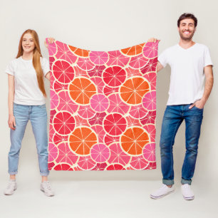 Couverture Polaire Motif aux agrumes d'orange et de pamplemousse