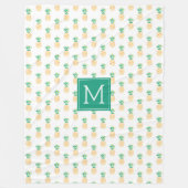 Couverture Polaire Motif aux ananas Monogram vert (Devant)