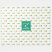 Couverture Polaire Motif aux ananas Monogram vert (Devant (Horizontal))