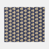 Couverture Polaire Motif aux cheveux courts crème de teckel (Devant (Horizontal))