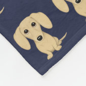 Couverture Polaire Motif aux cheveux courts crème de teckel (Coin)