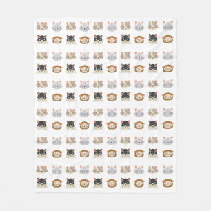 Couverture Polaire Motif avec de mignonnes têtes de chat