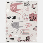 Couverture Polaire motif avec de mignons éléphants et girafes géant (Devant)