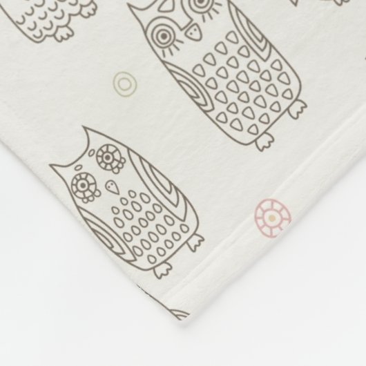 Couverture Polaire Motif avec des hiboux (Coin)