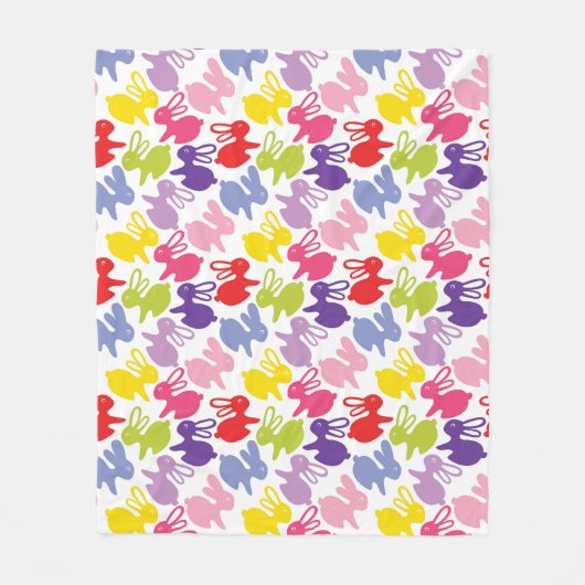 Couverture Polaire motif avec des lapins de Pâques (Devant)