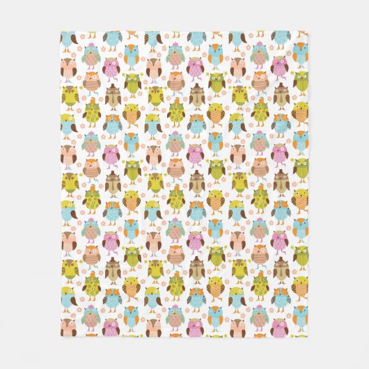 Couverture Polaire motif avec des oiseaux (Devant)