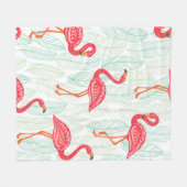 Couverture Polaire Motif avec des ornements flamands roses sur un fon (Devant (Horizontal))